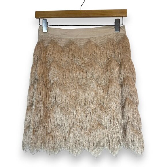 Ella Moss Dresses & Skirts - Ella Moss Champagne Fringe Mini Skirt Size 2 NWT $158 MSRP Flapper Party Skirt
